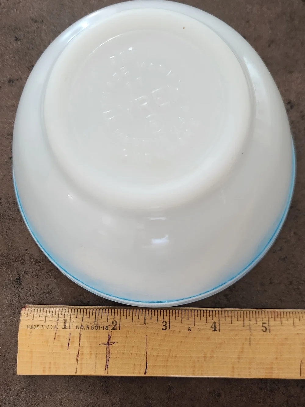 Vintage Pyrex 407 Primary Blue Fade Mixing Bowl 1.5 Pt Nesting Milk Glass Retro